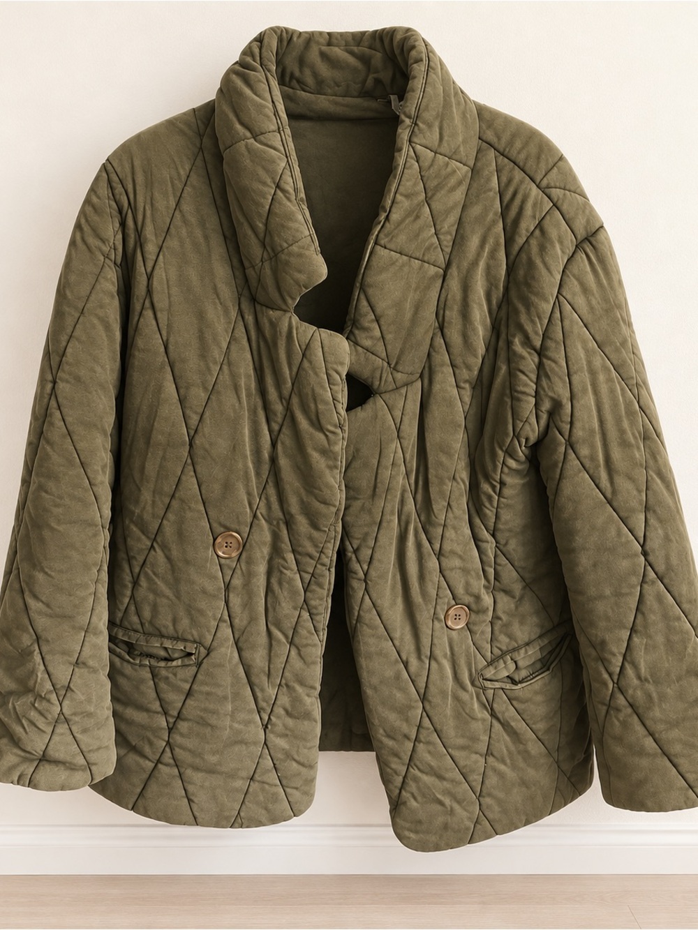 Free People Puffer Pillow Quilted Jacket Olive Green Size S